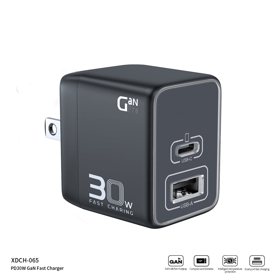 XUNDD XDCH-065 Type-C+USB-A 30W Fast Charging Block Portable GaN Power Adapter XUNDD XDCH-065 Type-C+USB-A 30W Fast Charging Block Portable GaN Power Adapter
